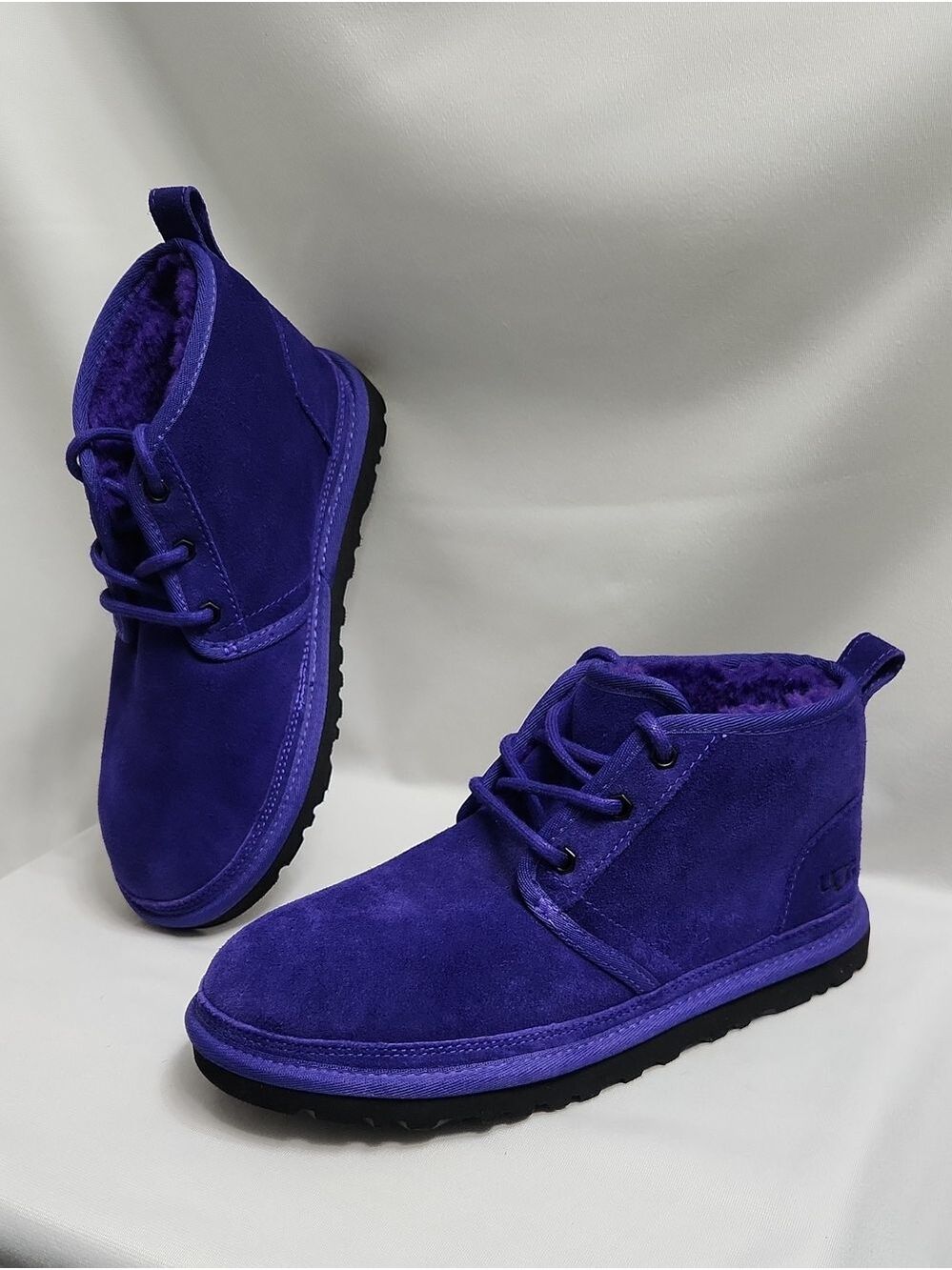 UGG Plush Lace-Up Deep Purple Ankle Boots (W7)